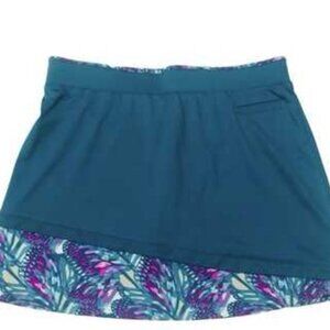 Pebble Beach Teal Purple Butterfly Golf Tennis Skirt Skort Size XL